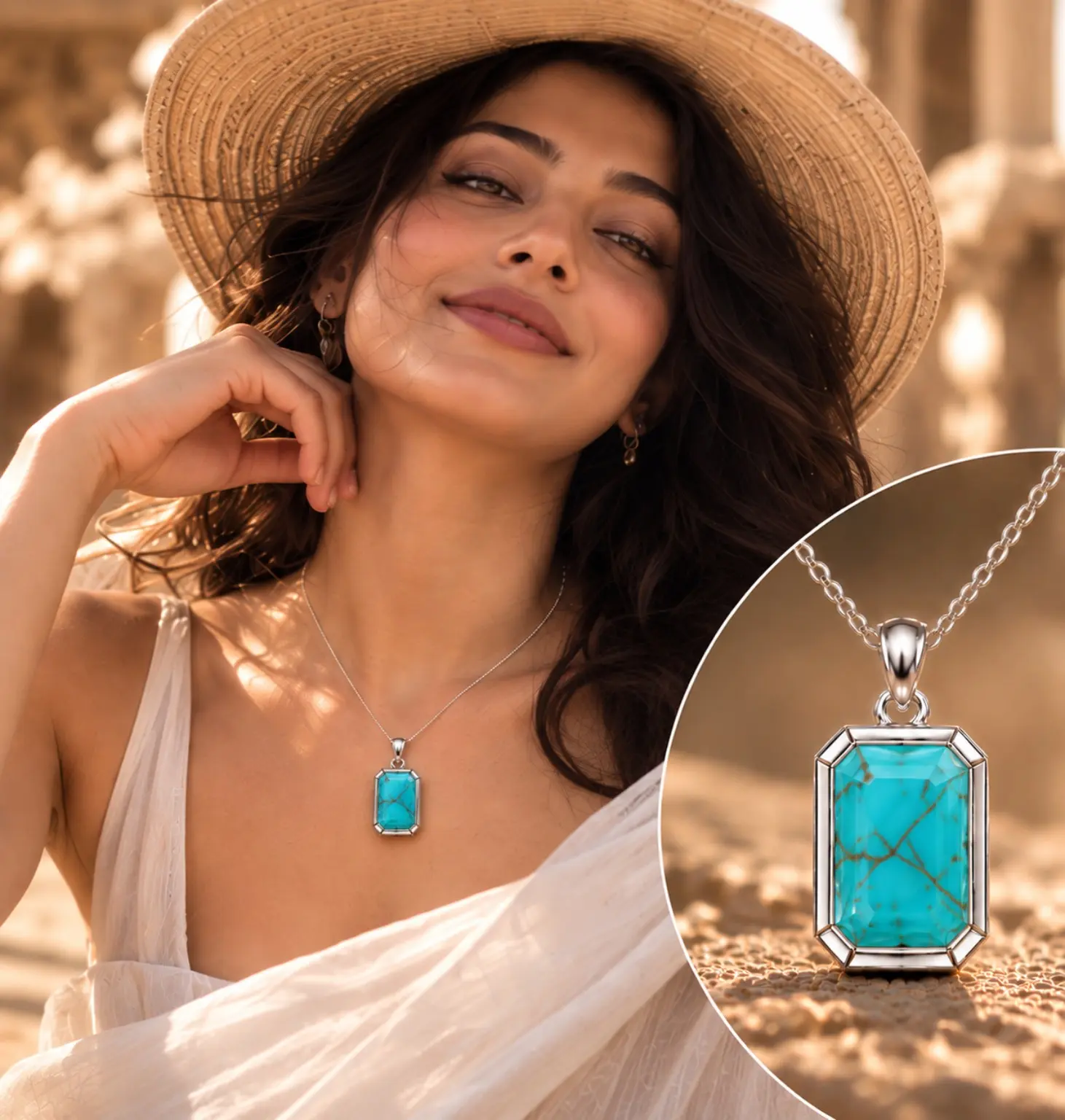 Refined Geometry Turquoise pendant