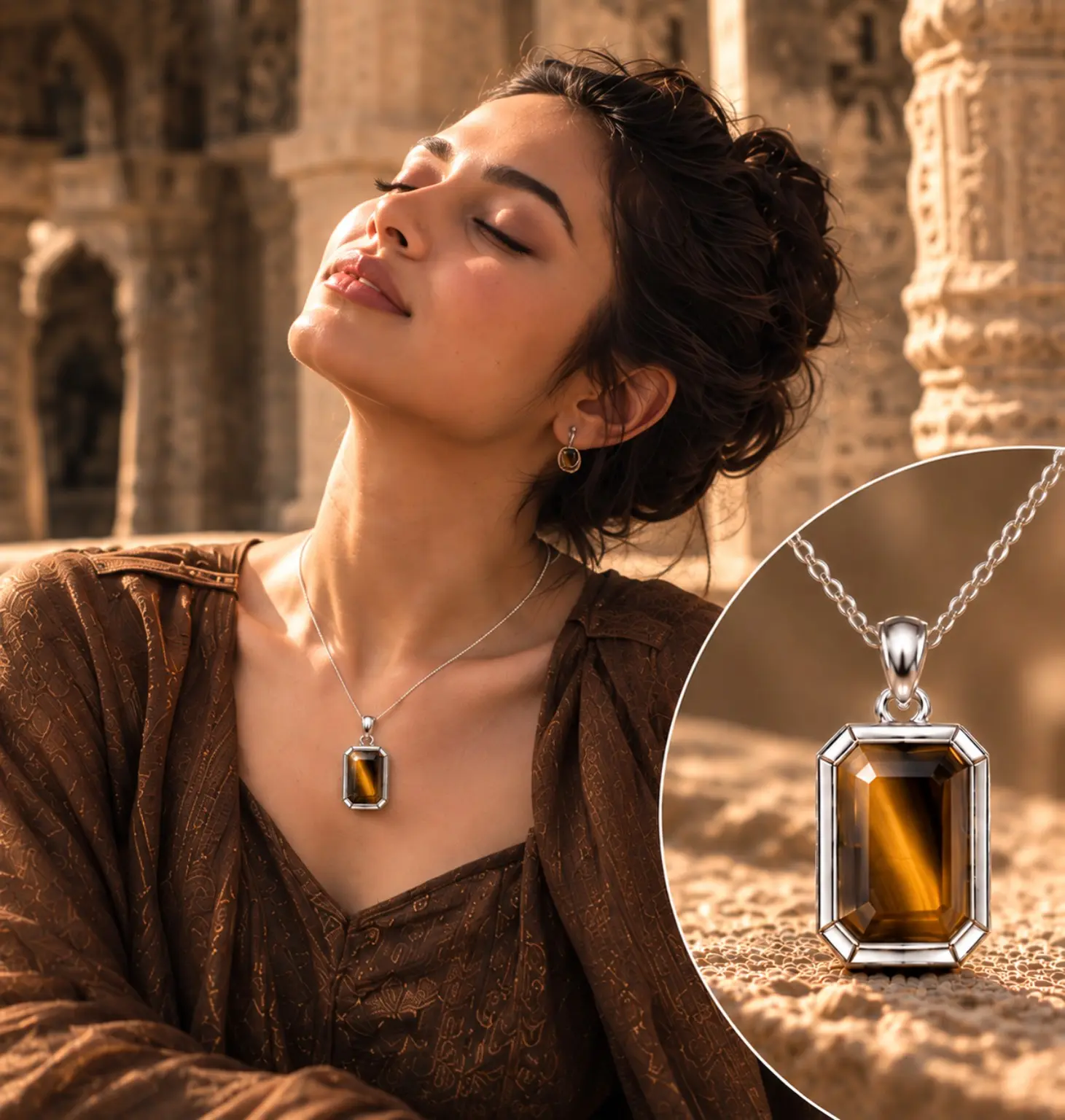 Dynamic Twist Tiger Eye pendant