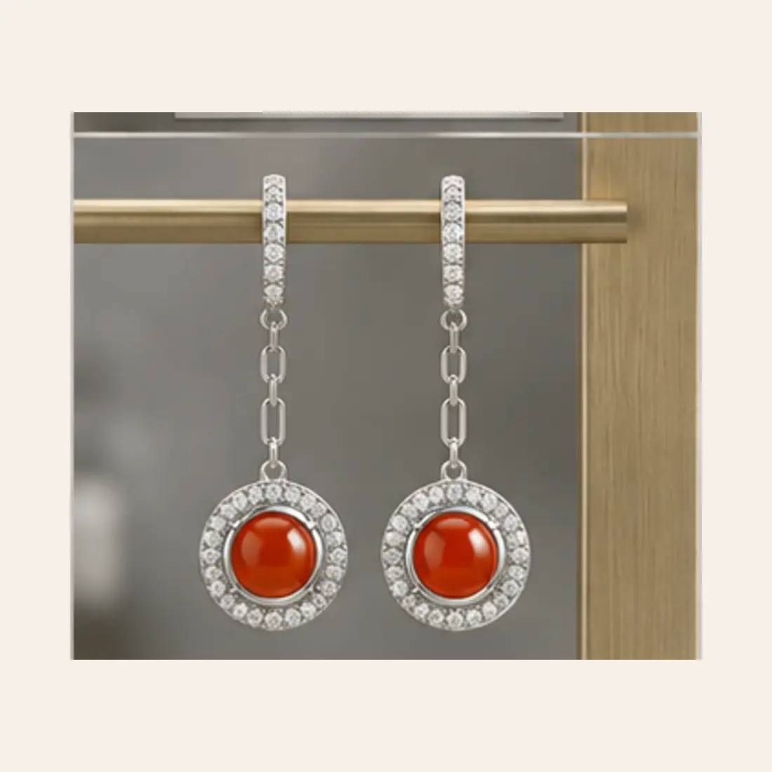 Hidden Halo Carnelian earrings