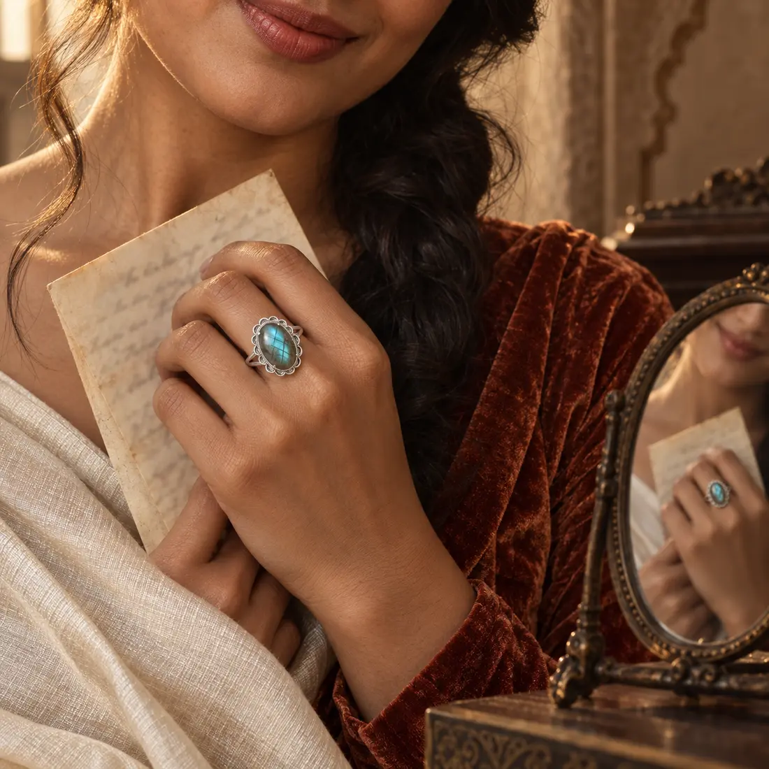 Vintage Scalloped Turquoise ring