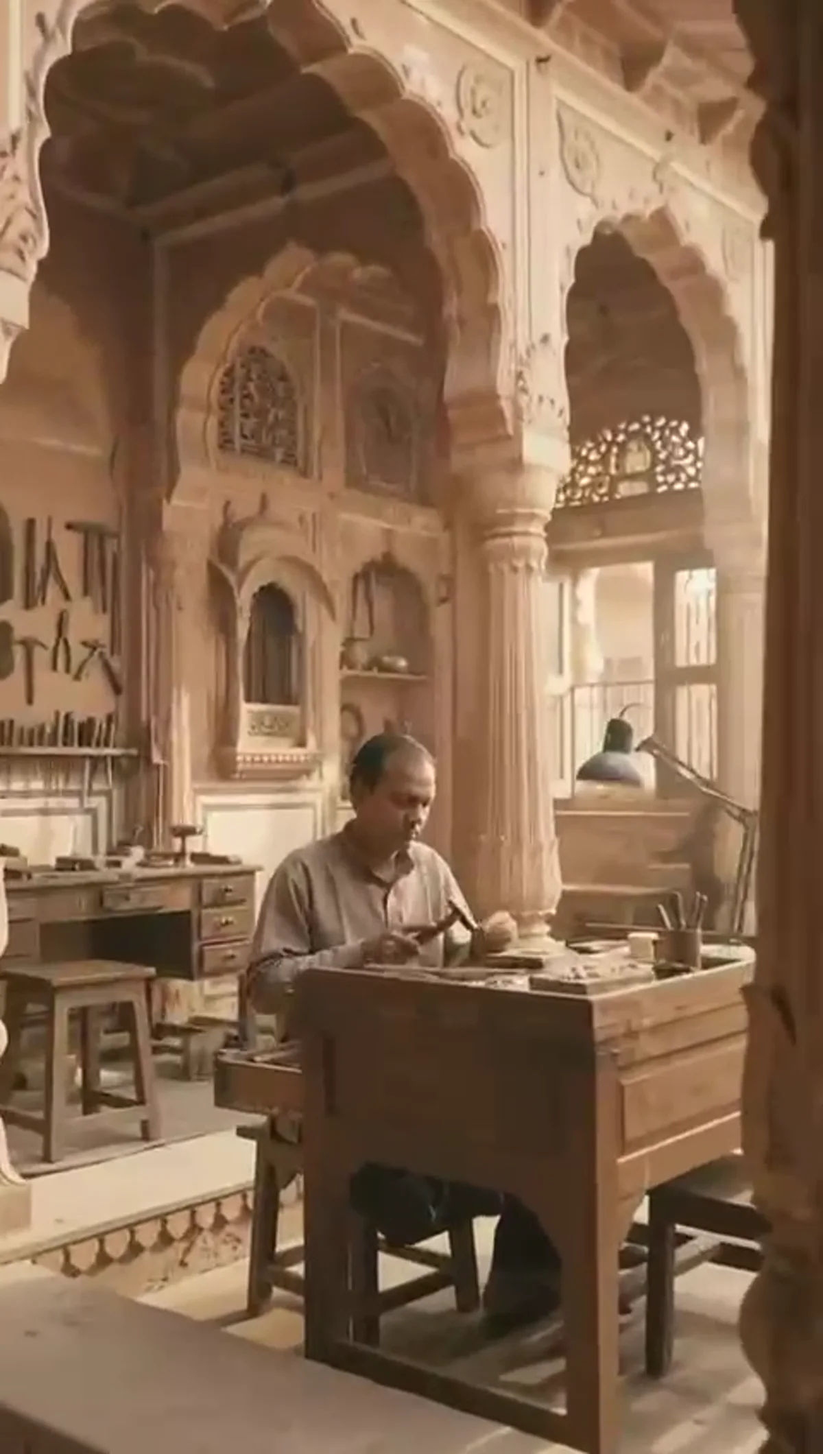 Jaipur karigar working by hand