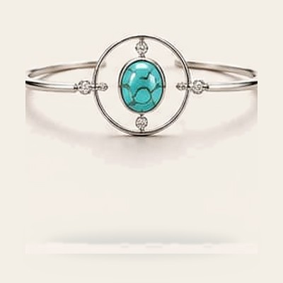 Orbital Harmony Cuff in Turquoise, 925 sterling silver