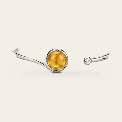 Wave of Light Cuff in Citrine, 925 sterling silver