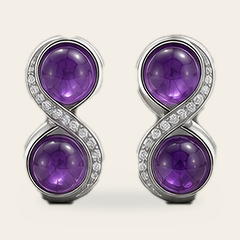 Dual Moon in Amethyst, 925 sterling silver