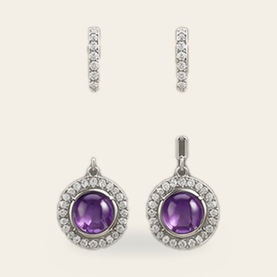 Hidden Halo Drop in 925 sterling silver