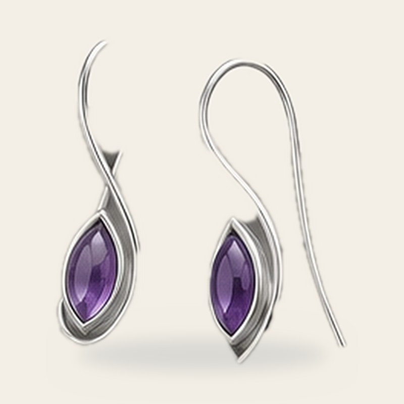 Moonlight Wave Pull-Through in Amethyst, 925 sterling silver