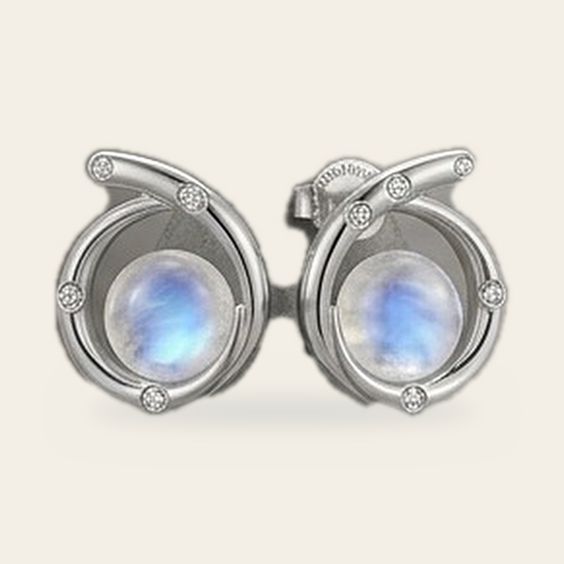 Orbit Glow in Rainbow Moonstone, 925 sterling silver