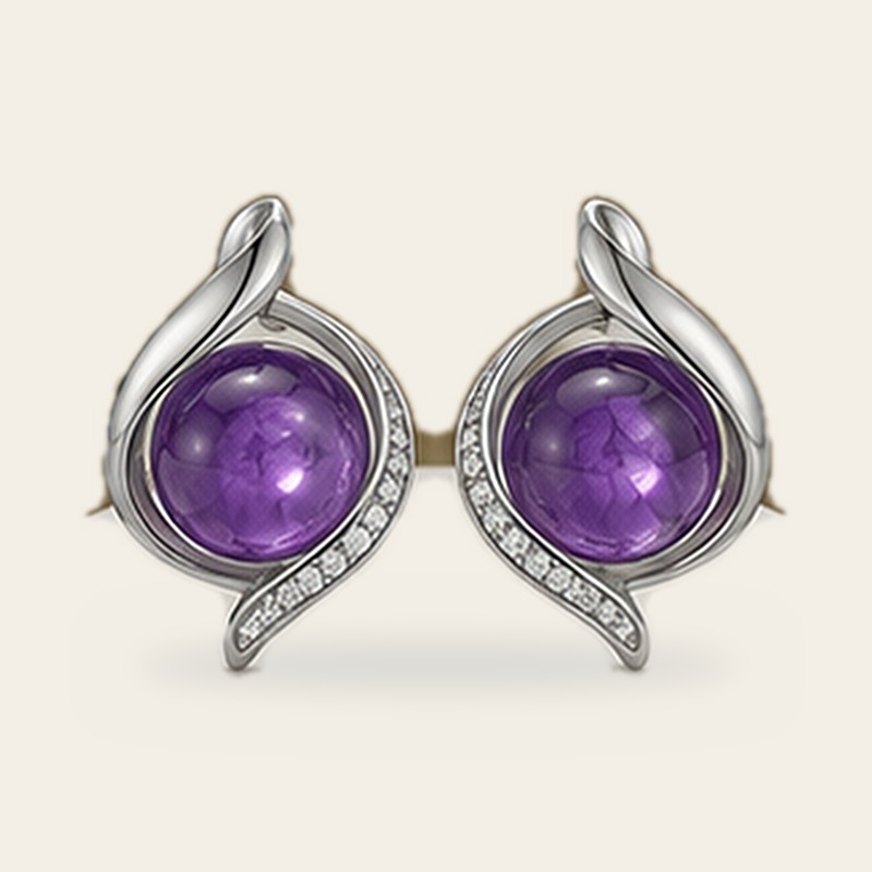 Silk Ribbon in Amethyst, 925 sterling silver
