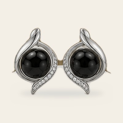 Silk Ribbon in Black Onyx, 925 sterling silver