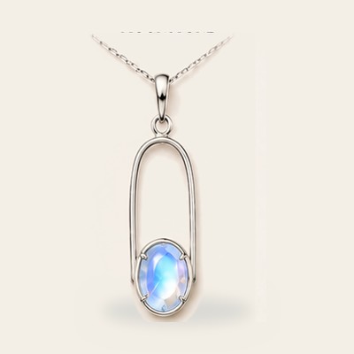 The Lunar Arc in Rainbow Moonstone, 925 sterling silver