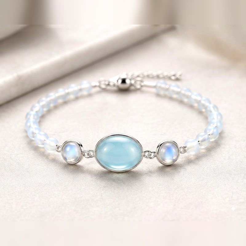 Strand Bracelet in Aquamarine, 925 sterling silver