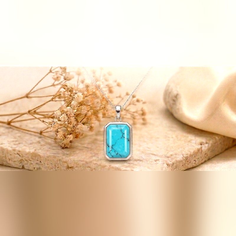 Turquoise set in 925 sterling silver by Drishtal